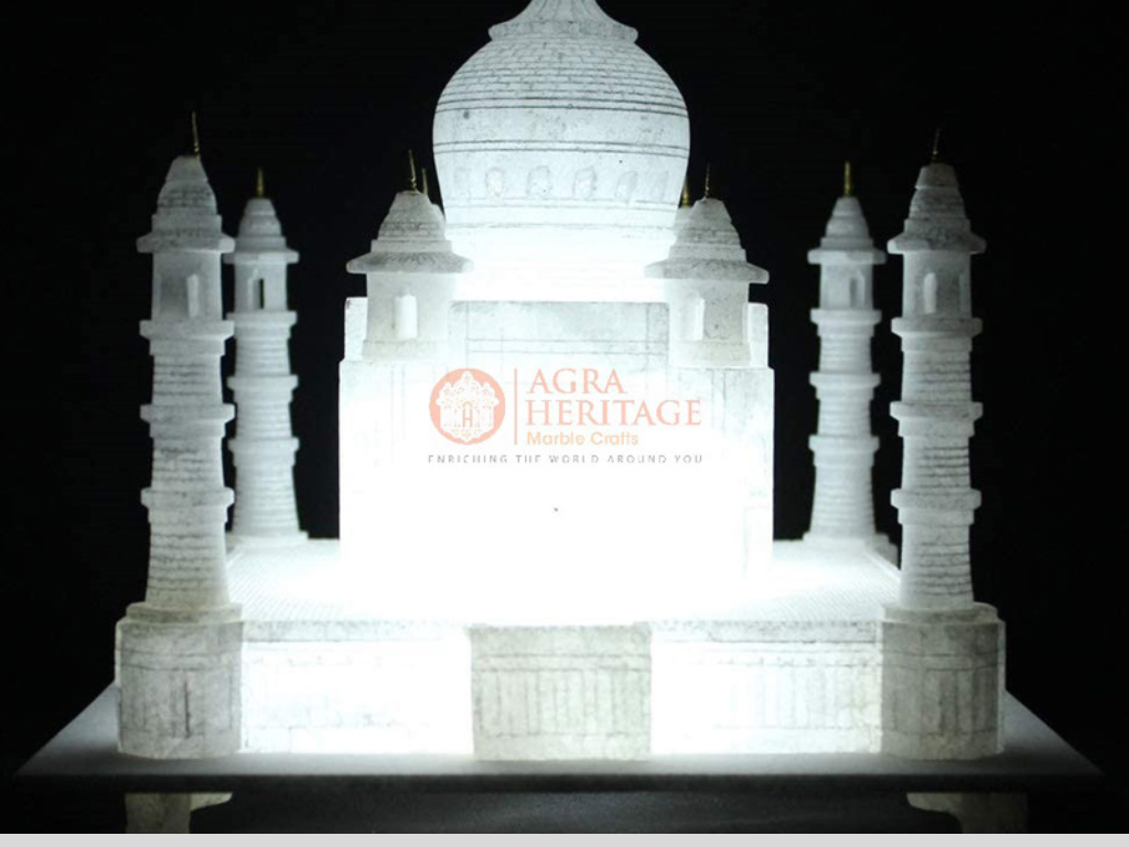 12 Replica White Marble Agra Taj Mahal Historical Statue Handmade Decor